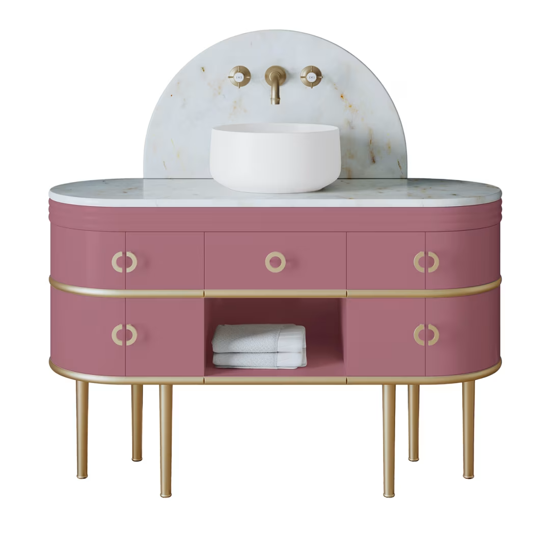 Scottie intense pink vanity unit with basin