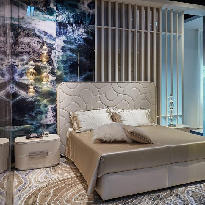 Amidele beige leather nightstand