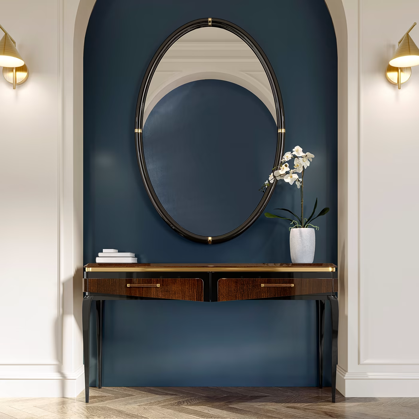 Victor 2-door brown console