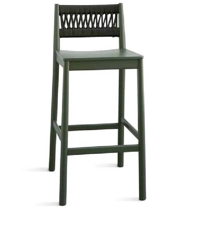 Julie dark green stool with upholstered seat