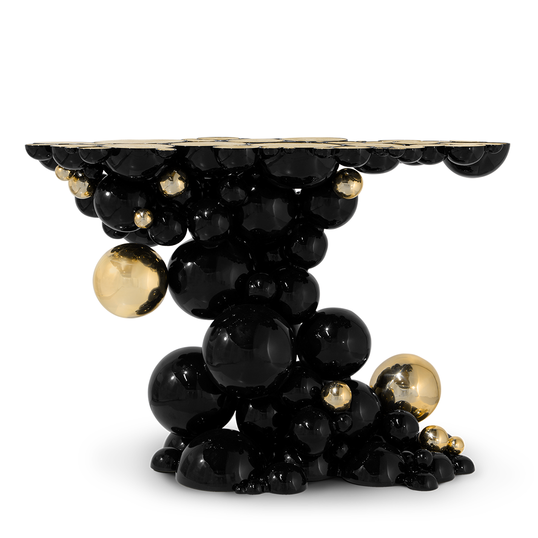 Black and Gold Console Table Orbit