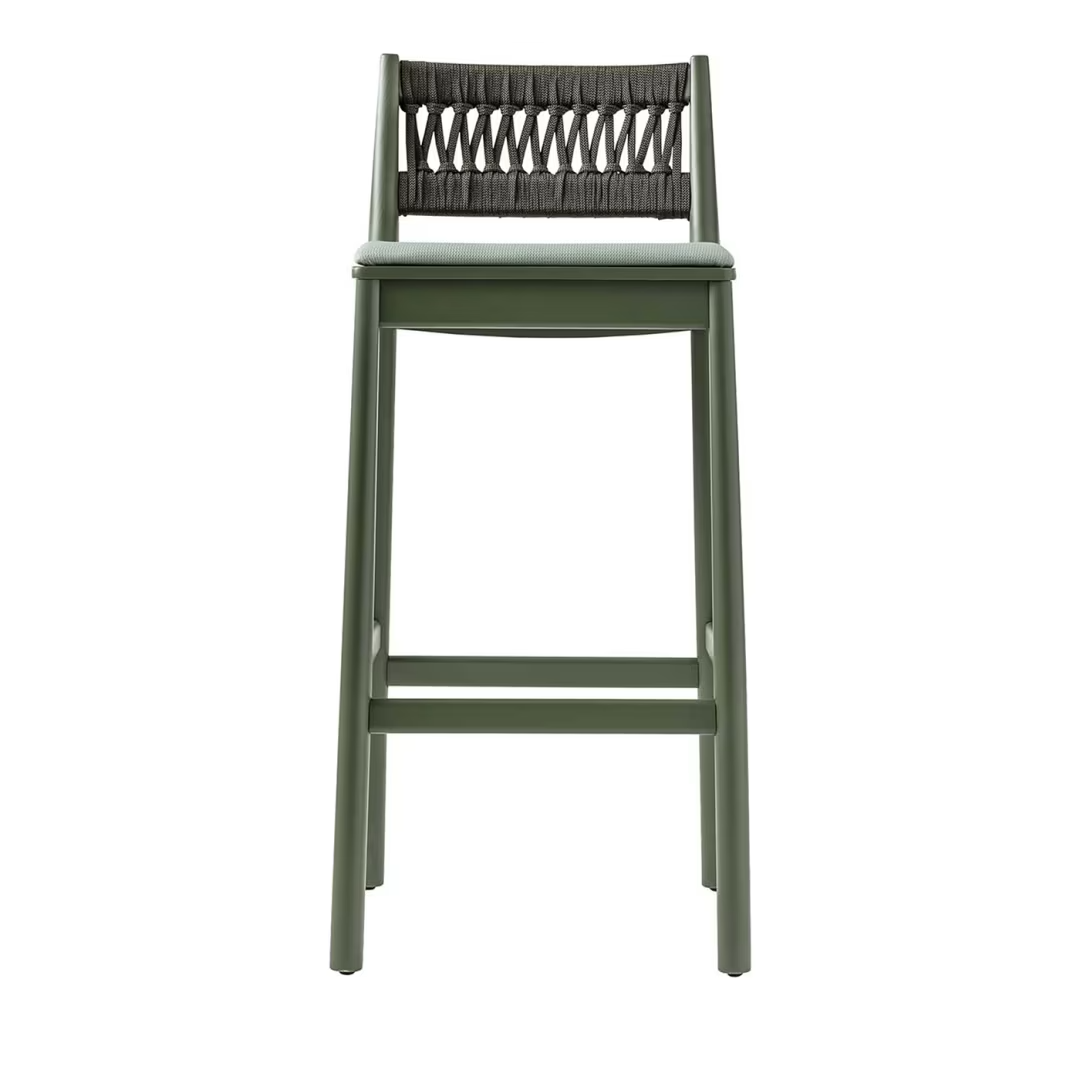 Julie dark green stool with upholstered seat