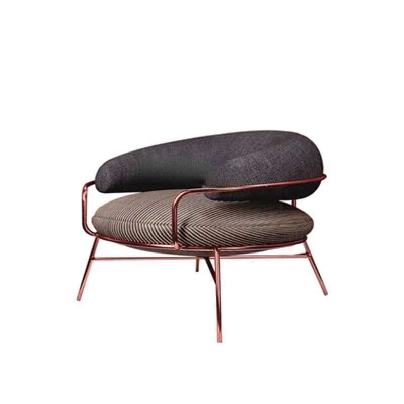 Circular metal chair with sofa