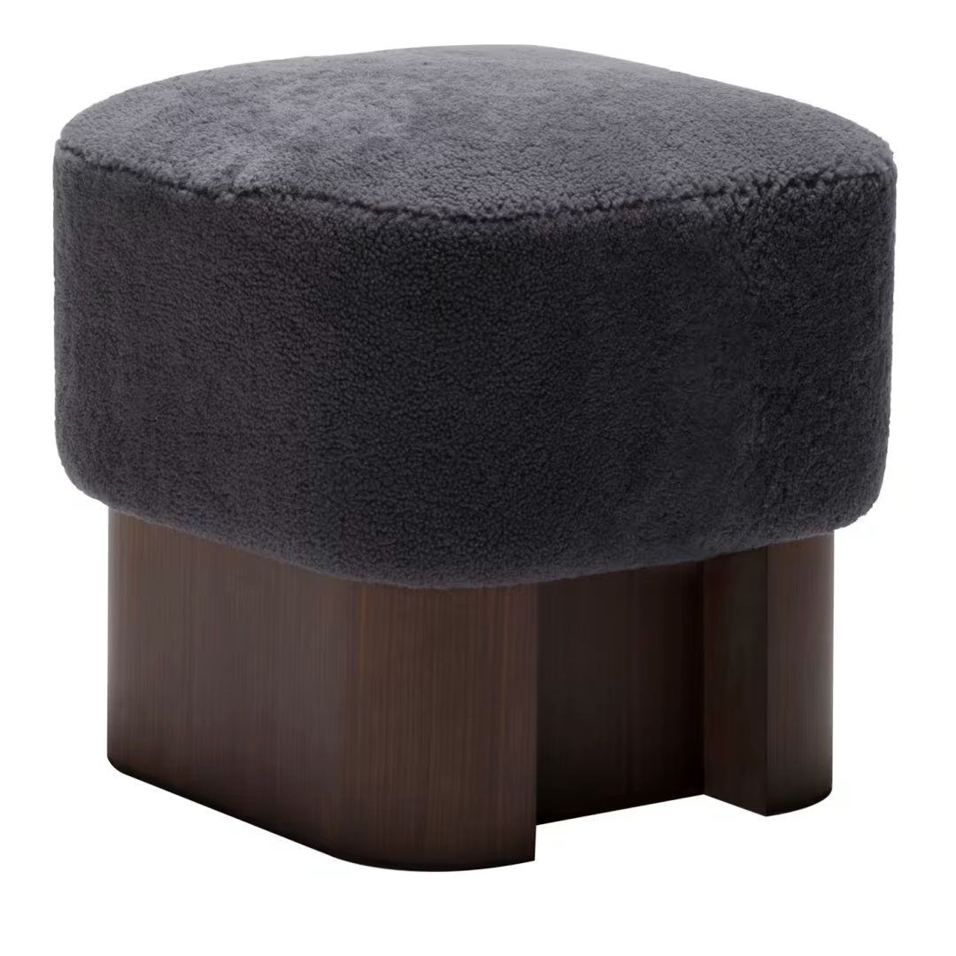 Lloyd black wood high pouf