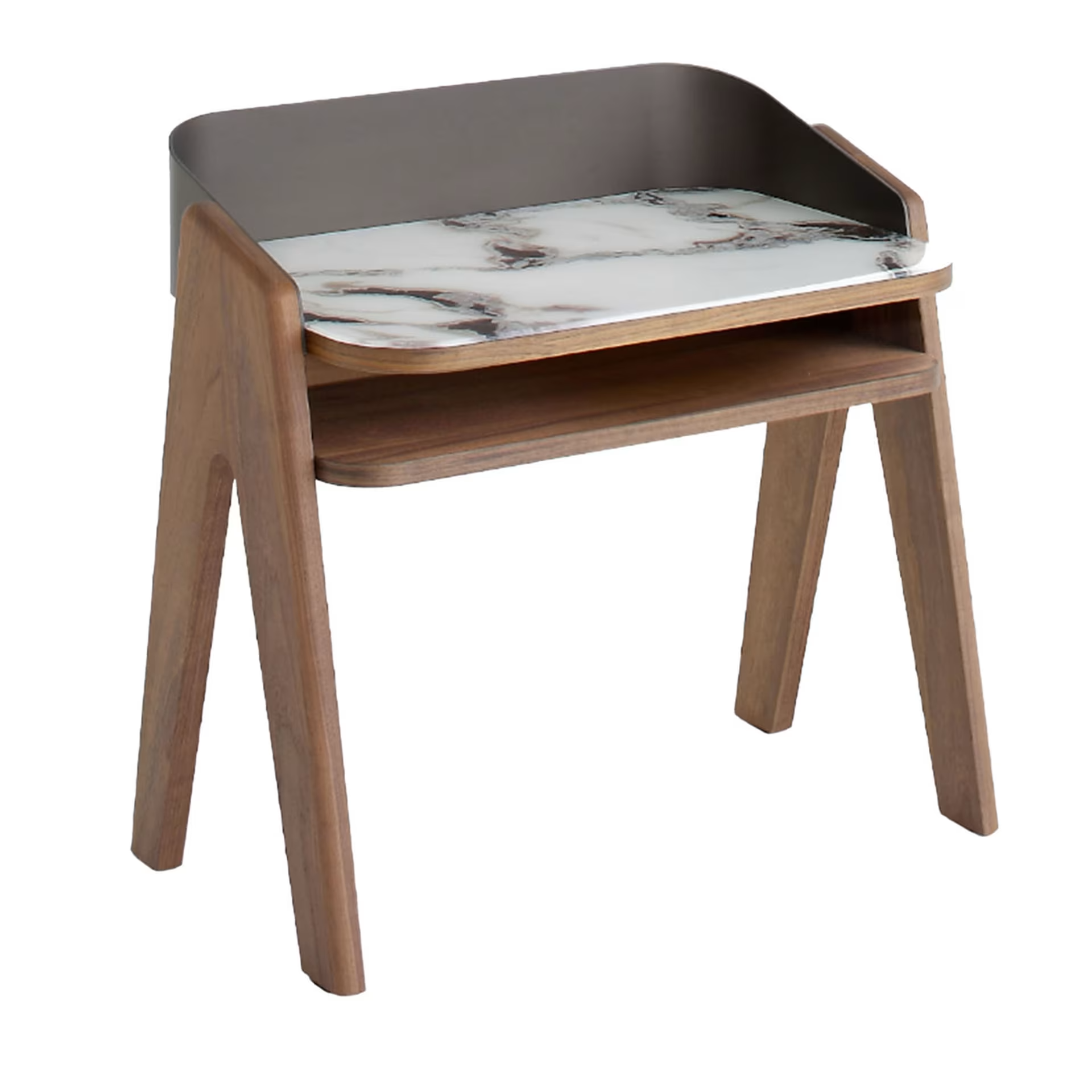 Bavero trinity white marble-effect nightstand