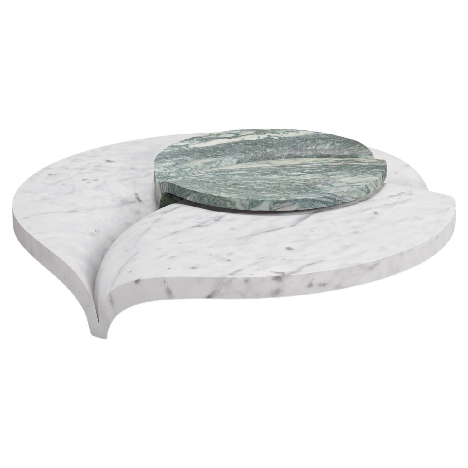 Modern green and white marble table