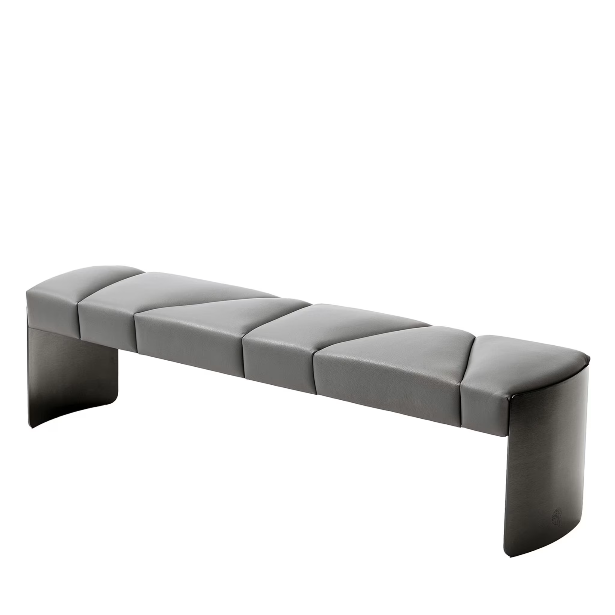 Mirage gray leather bench