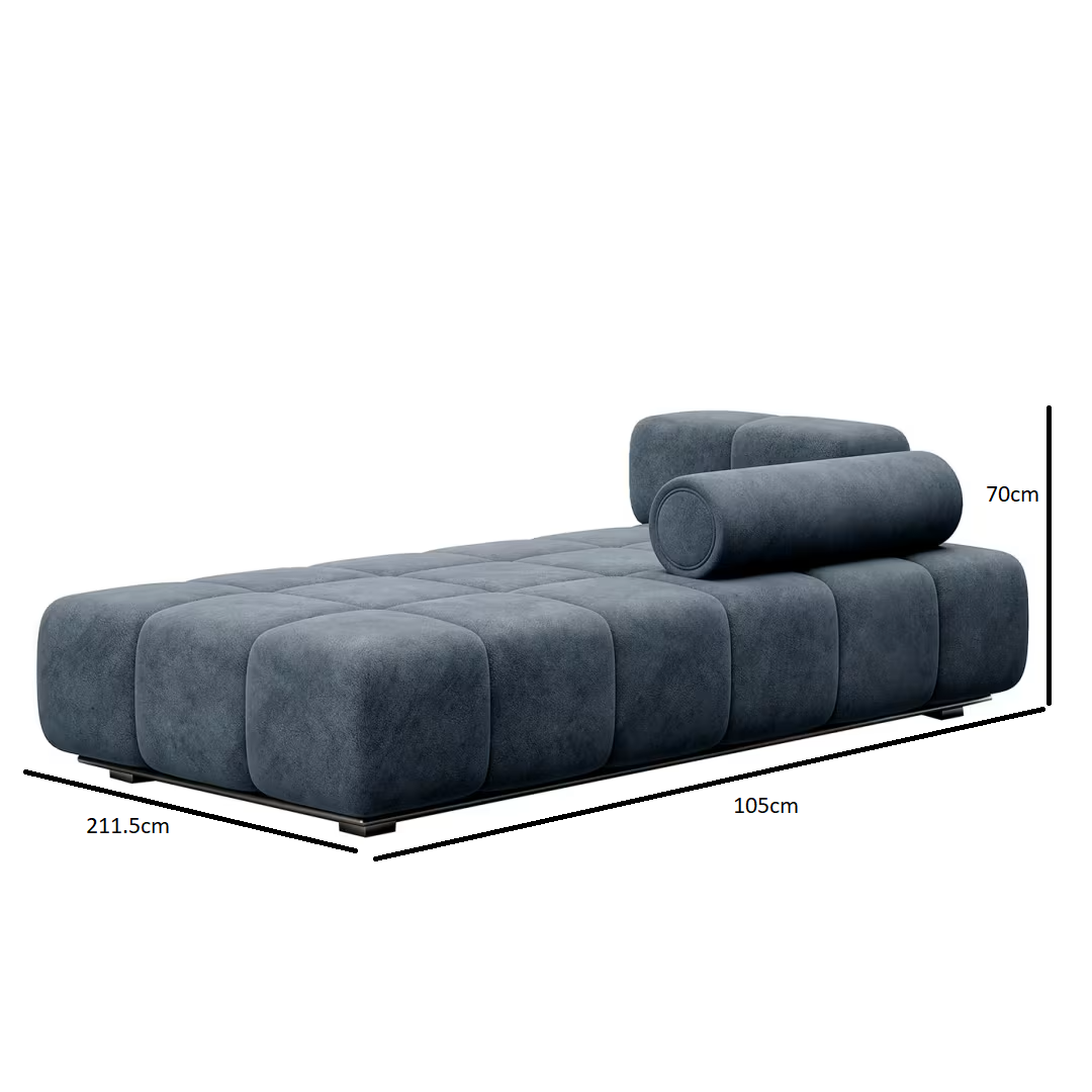 Thomas chaise longue with backrest and armrest