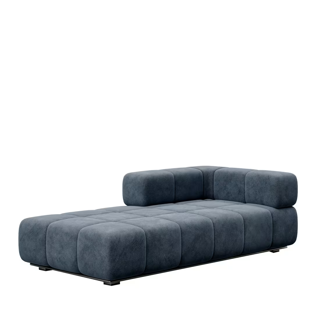 Chaise longue with corner backrest