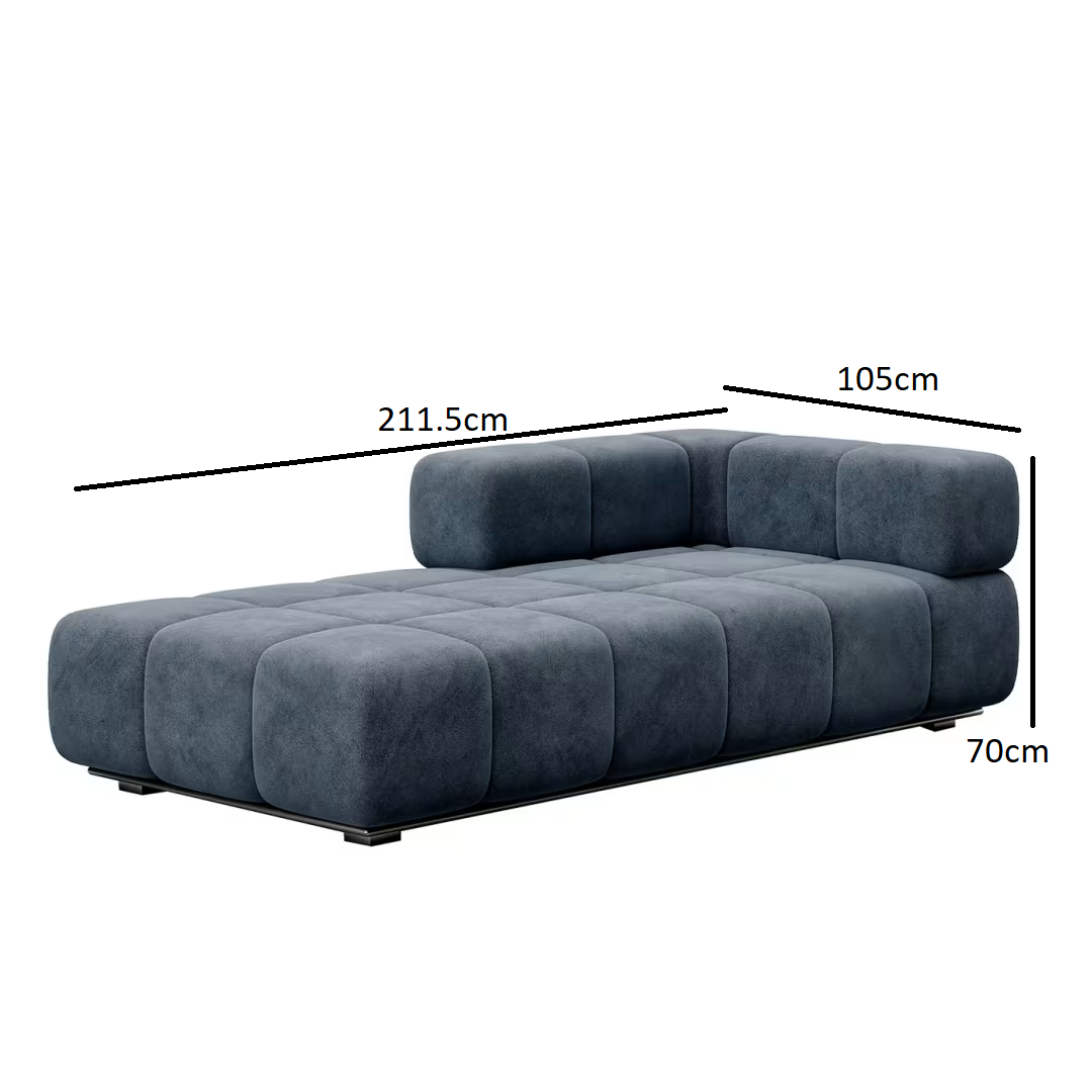 Chaise longue with corner backrest