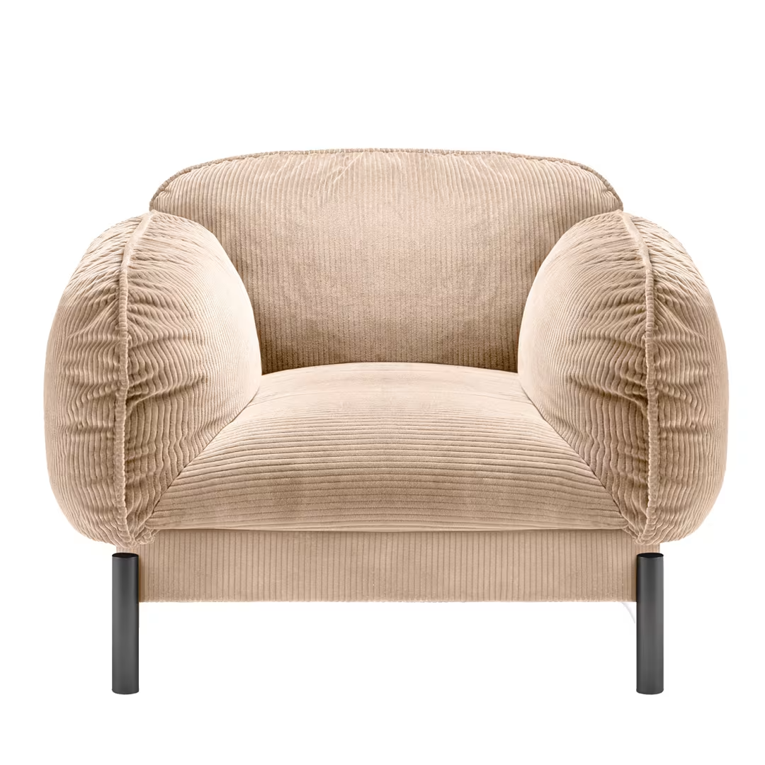 Tarantino beige velvet armchair