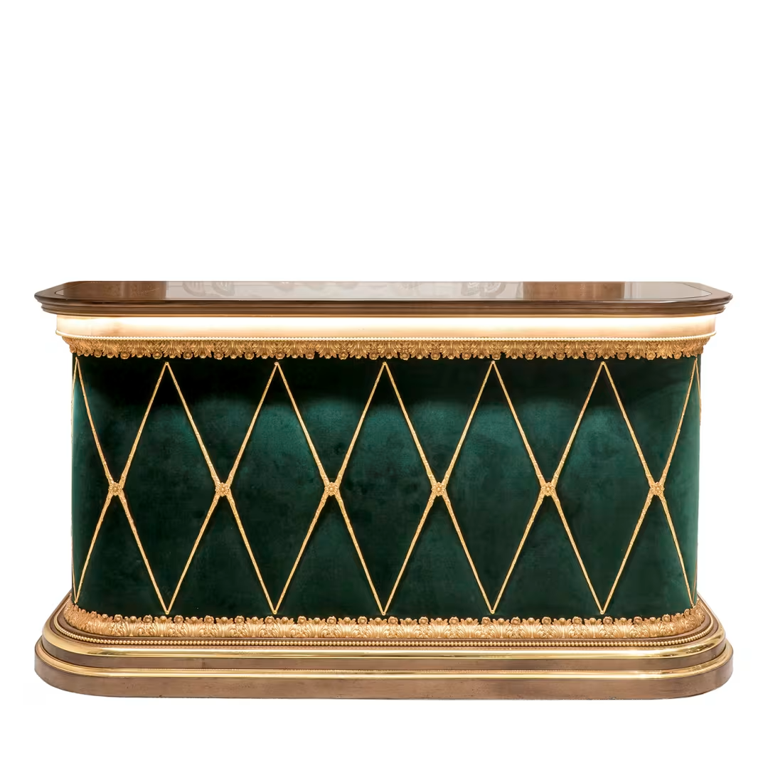 Green and gold bar console