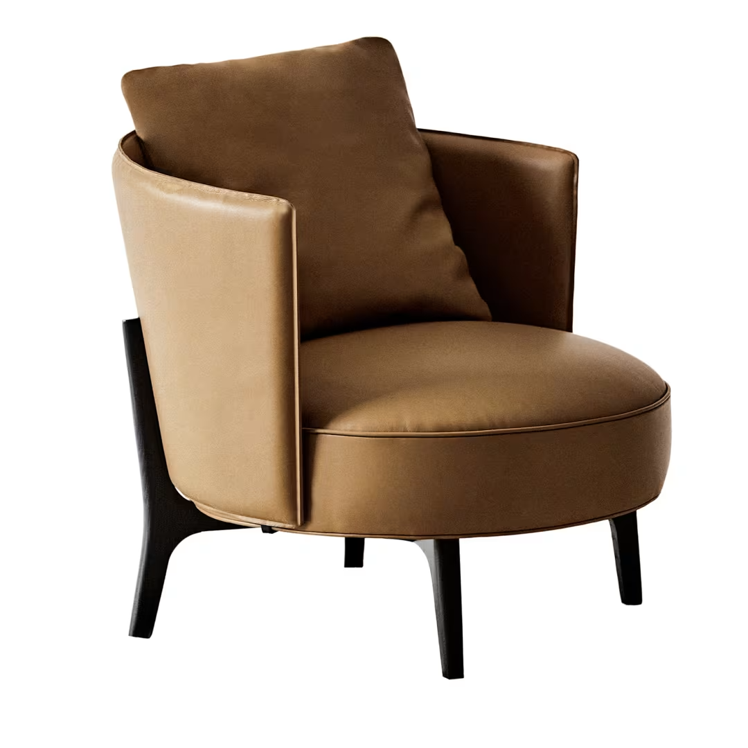 Ares brown and black armchair
