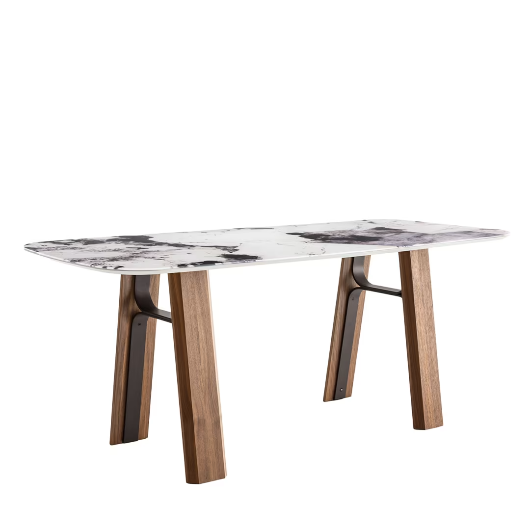 Bridge patagonia marble effect and canaletto walnut table