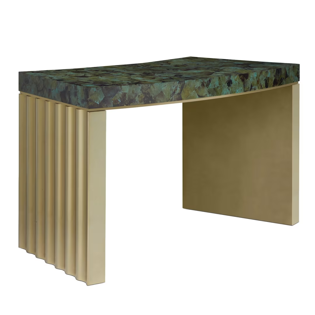 Olivia small desk green spotted shell