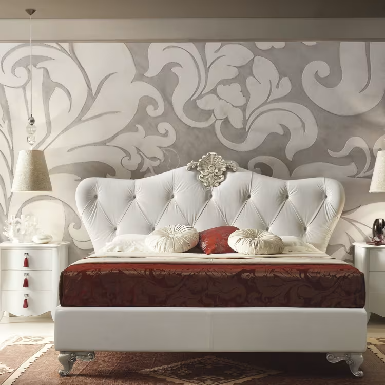 White leather bed