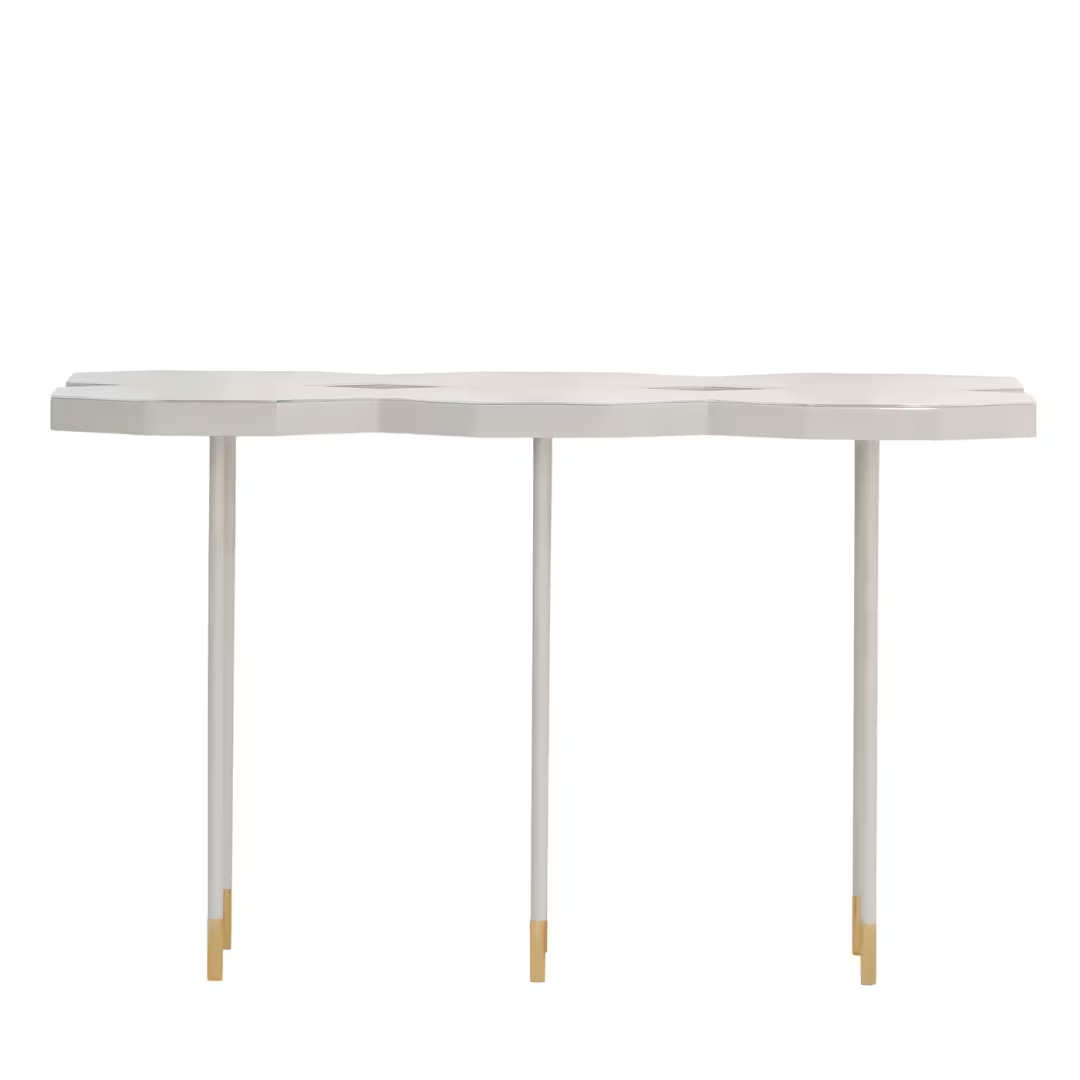 Hexagonal matte white console