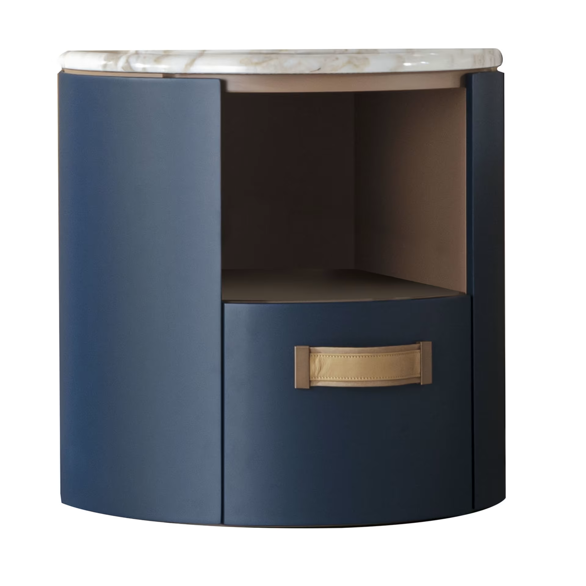 Alassio bedside table with top in marble calacatta gold shine