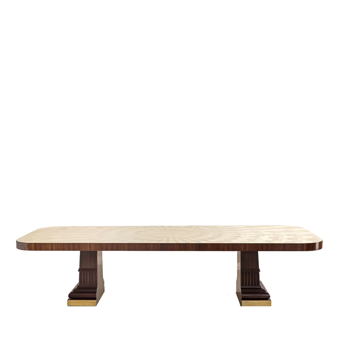 Rosewood and mahogany dining table