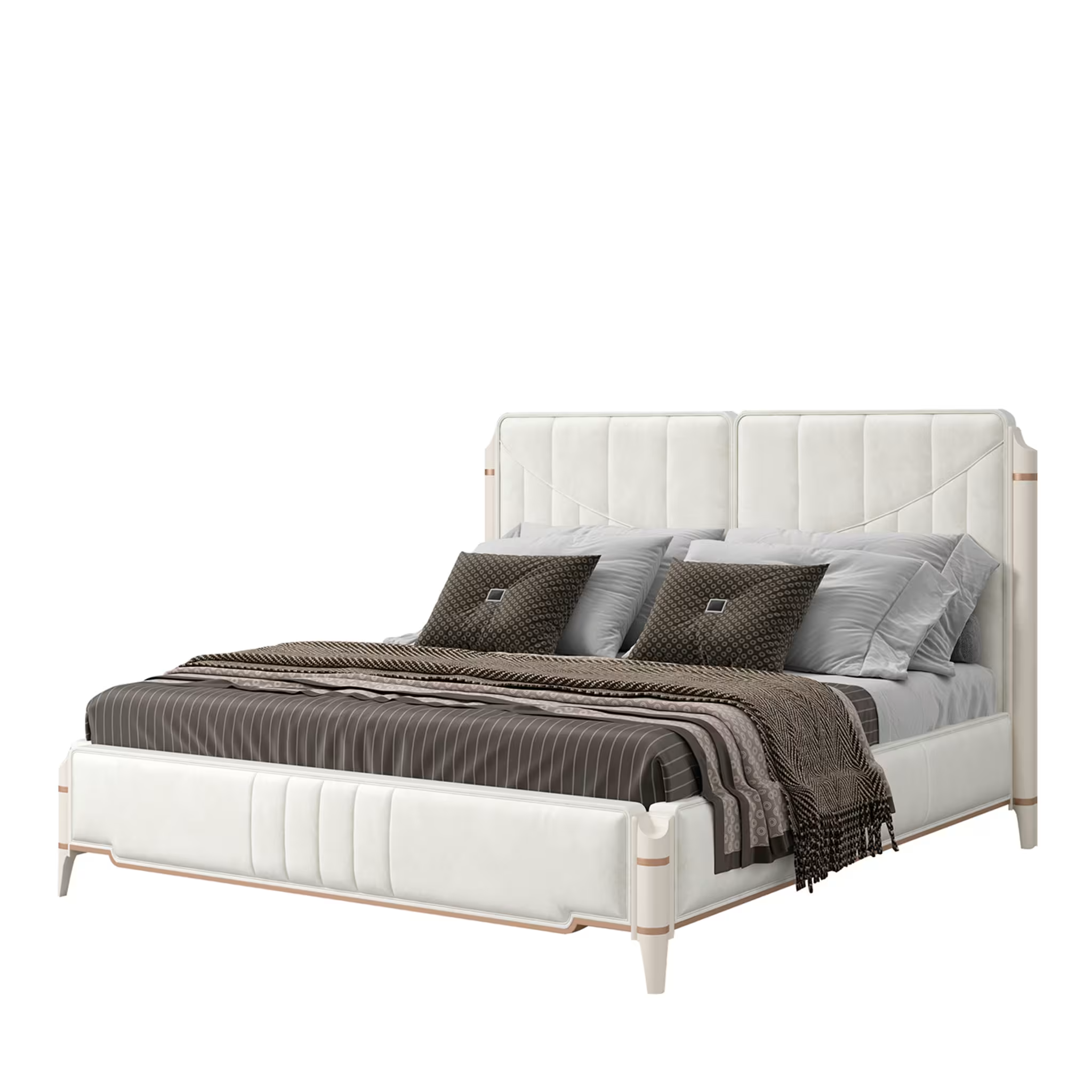 James beige double bed