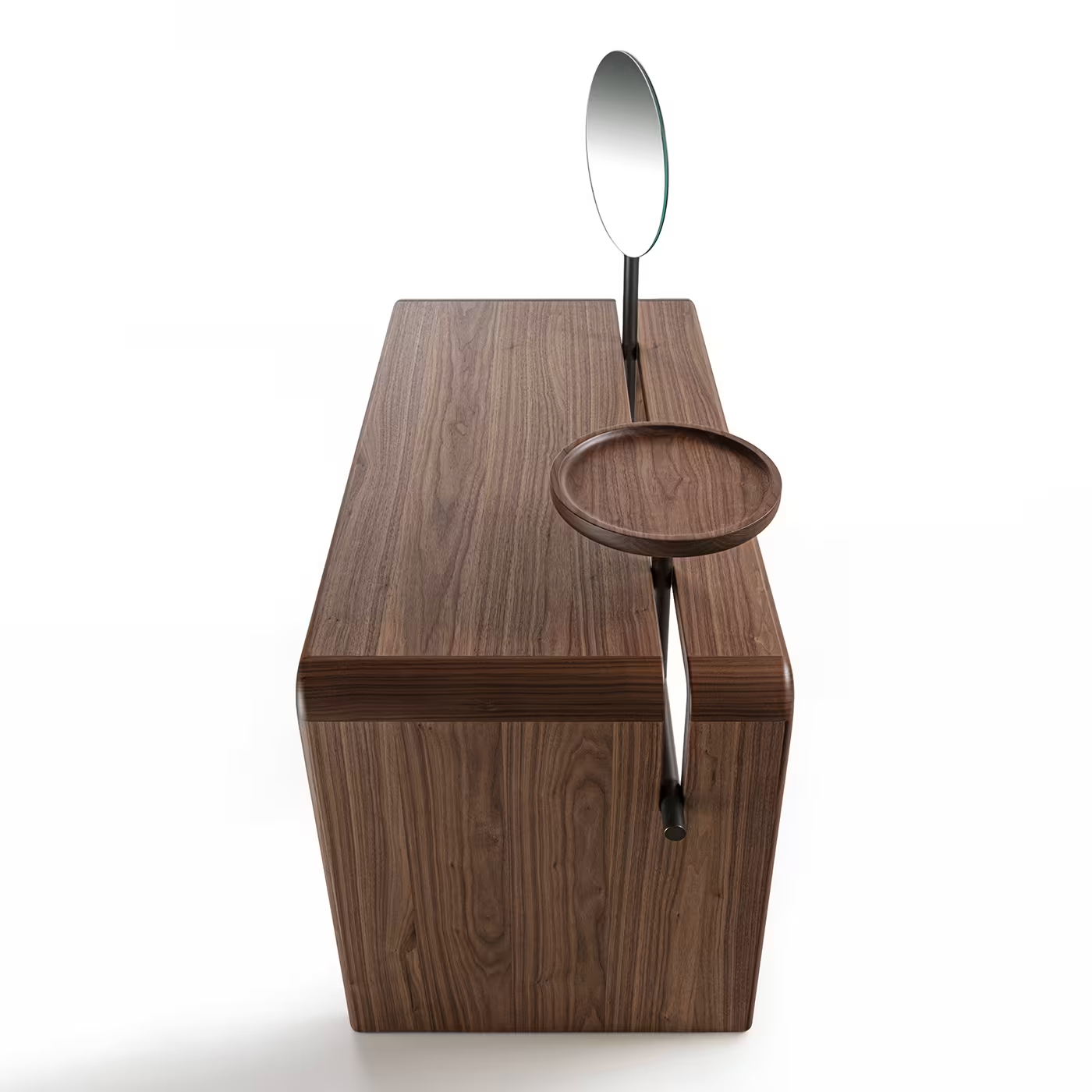 Butter canaletto vanity desk with mirror