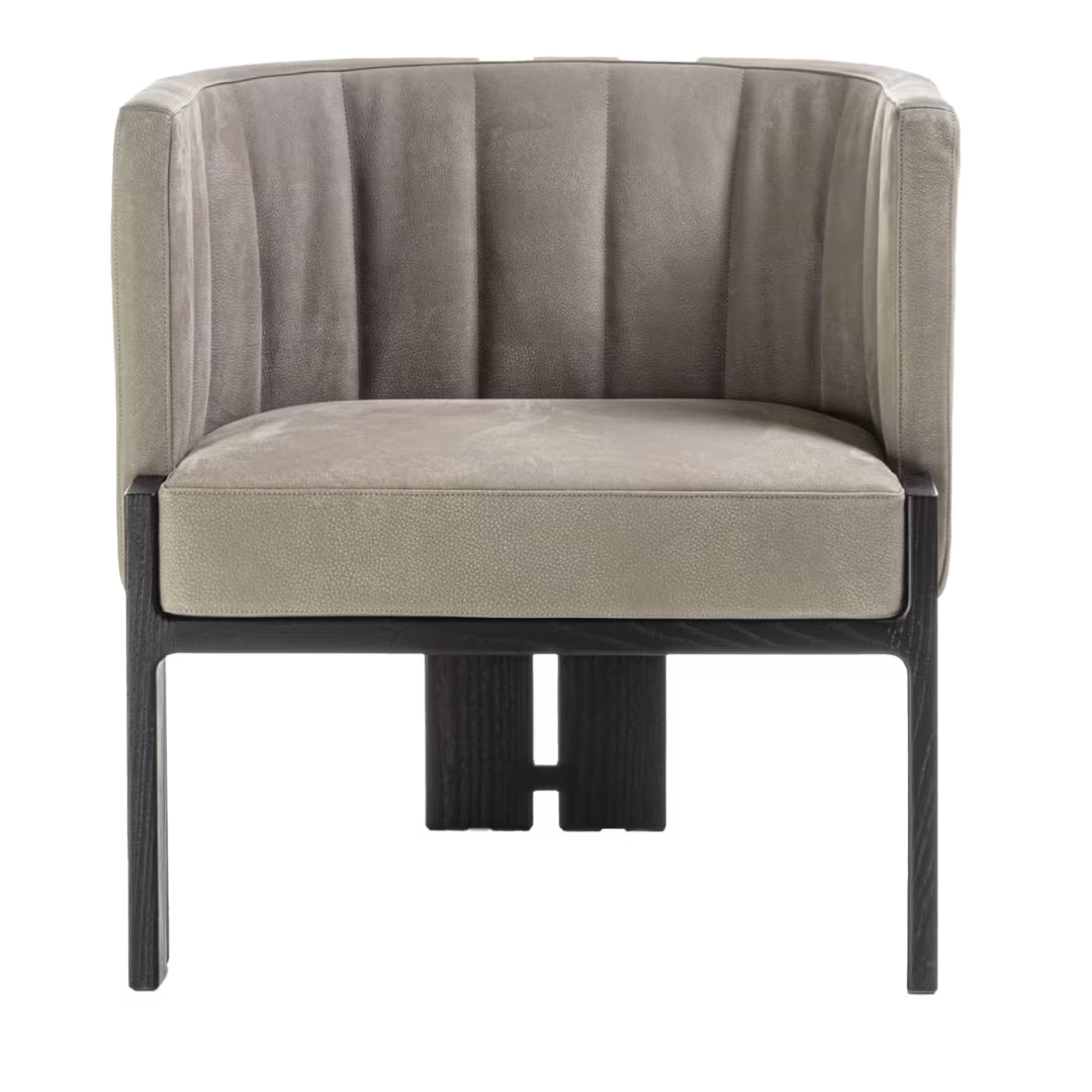 Tofane taupe and black armchair