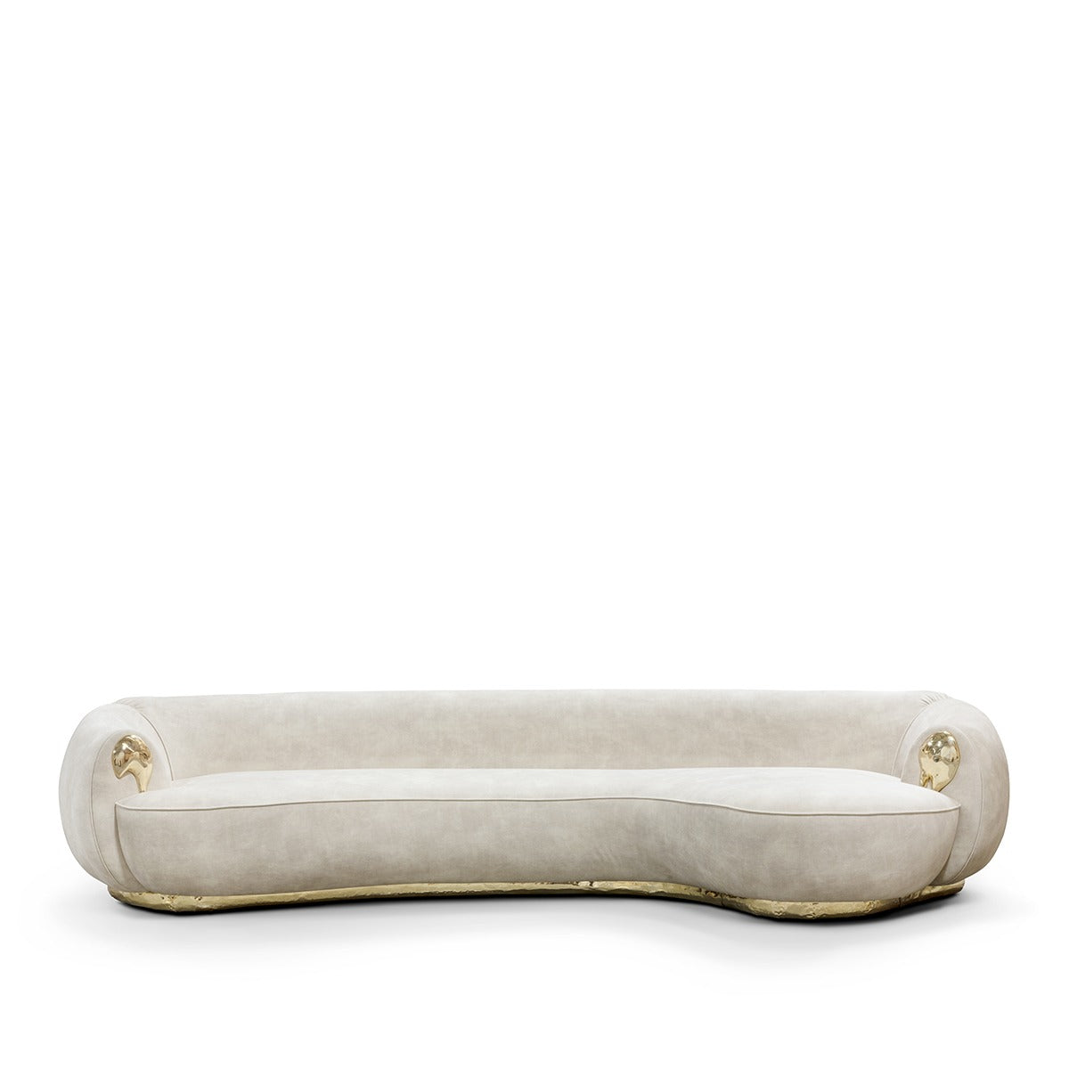 NEBET Luxurious Large Sofa in Gold Leather