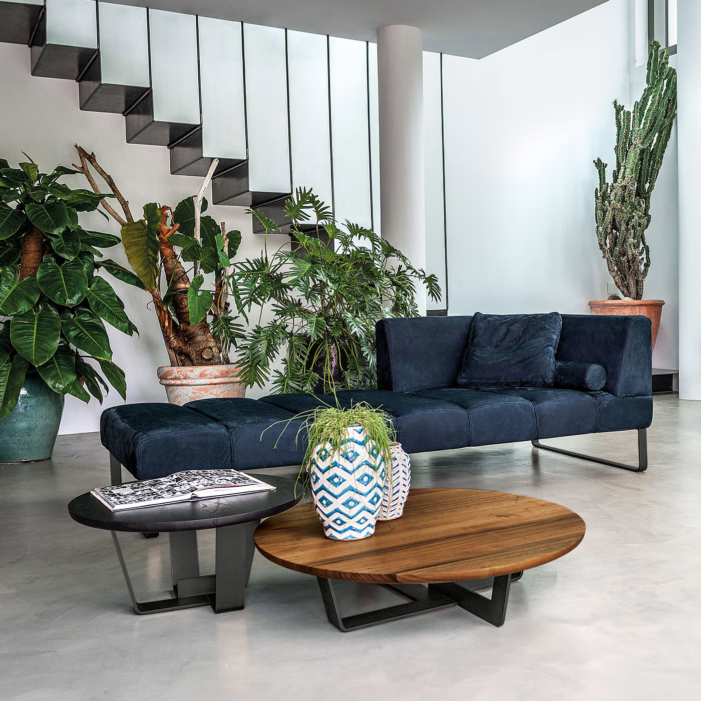 Patmos asymmetrical blue chaise longue