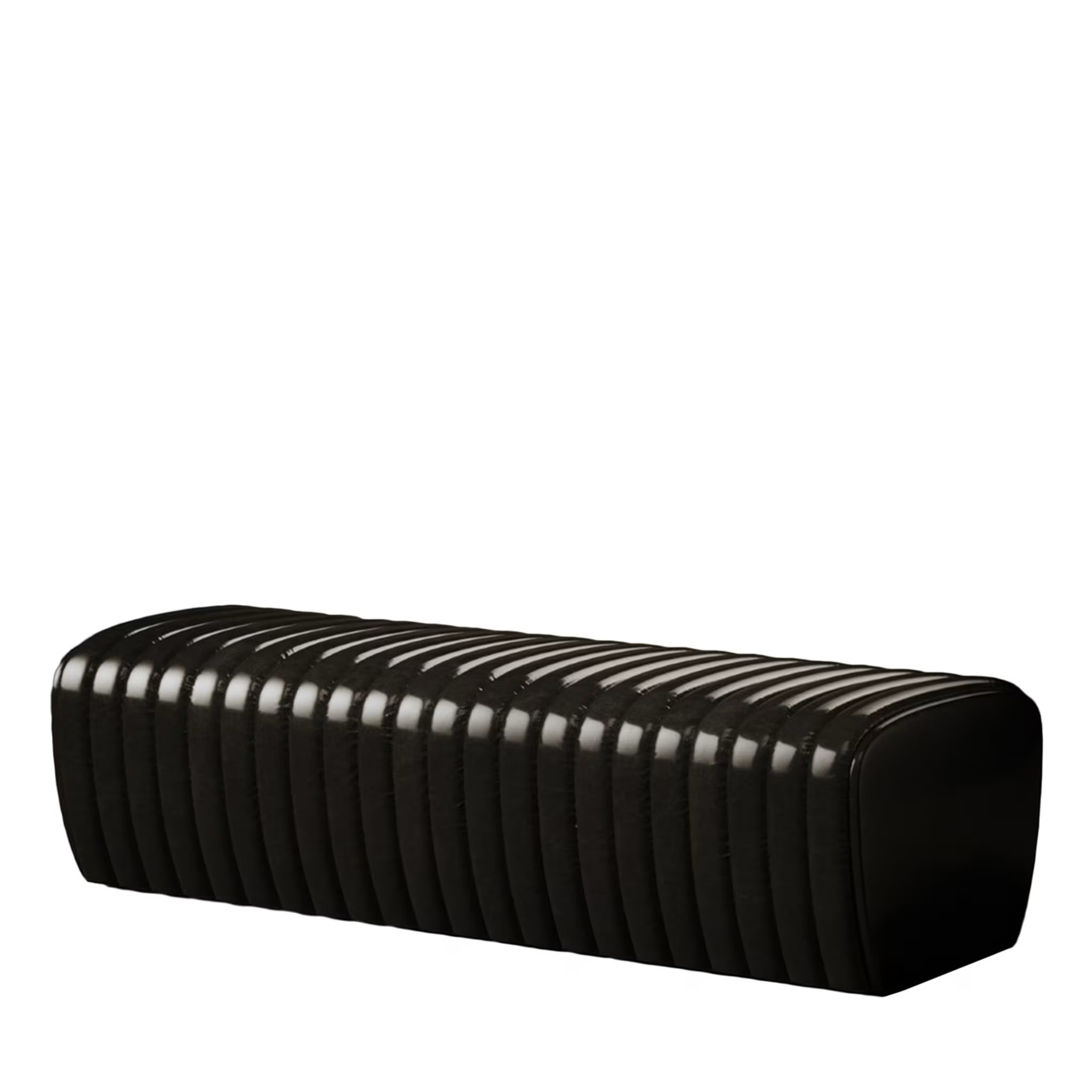 Petit arret black leather bench