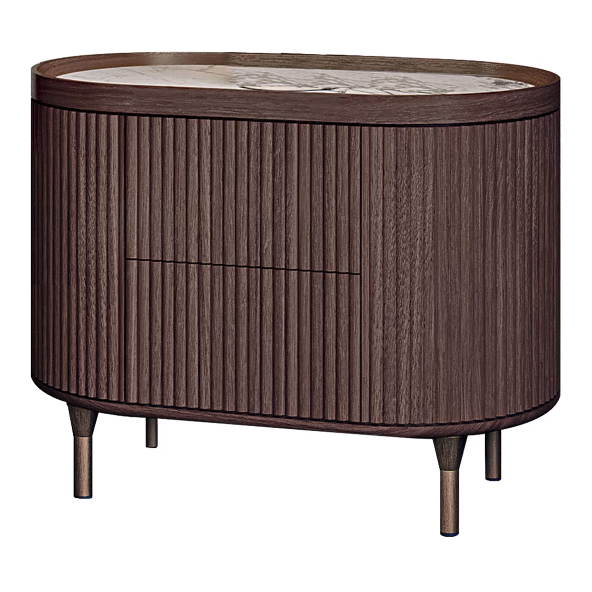 Opale channeled walnut nightstand