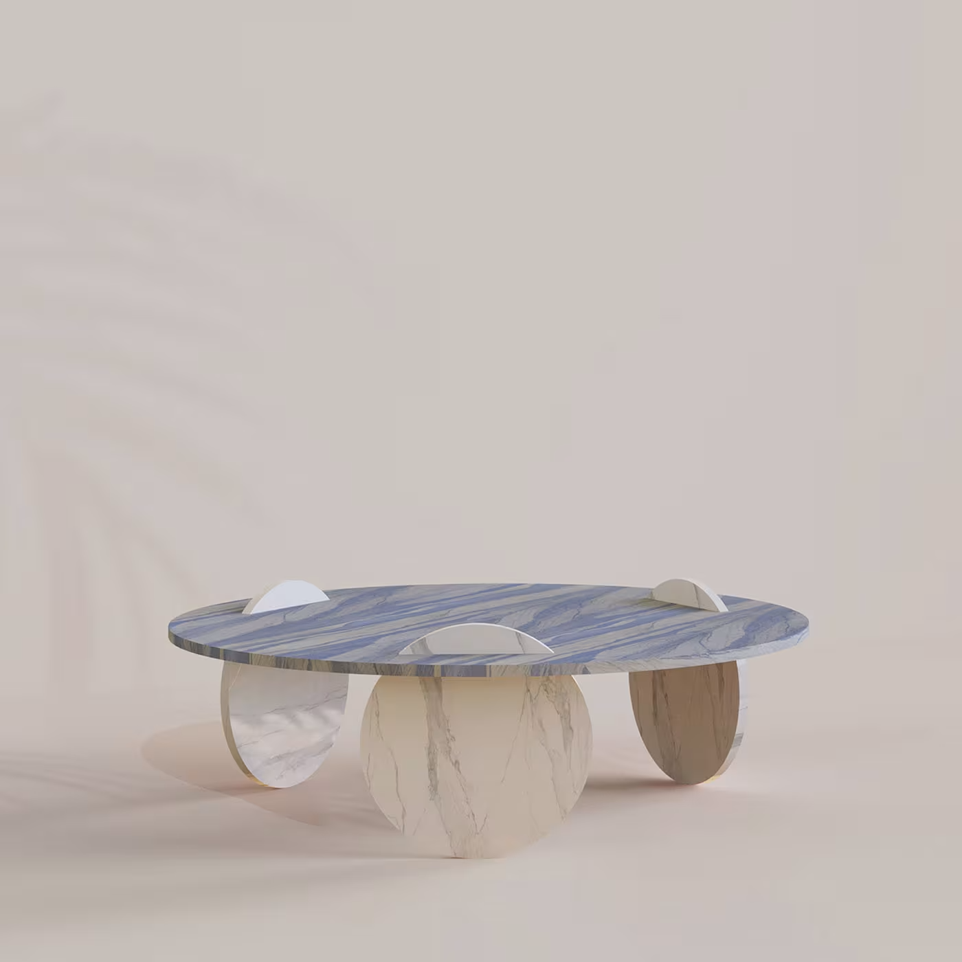 Circus blue and white marble coffee table