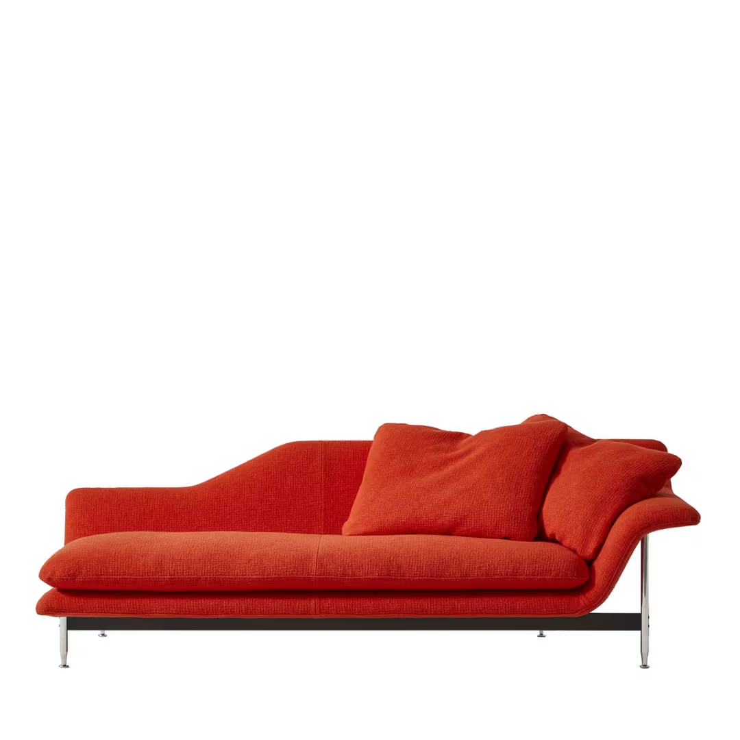 Esosoft right sided orange chaise longue