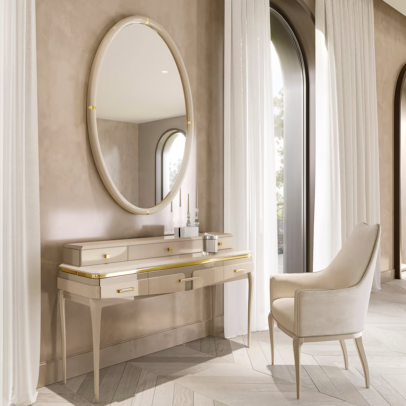 Victor beige vanity table