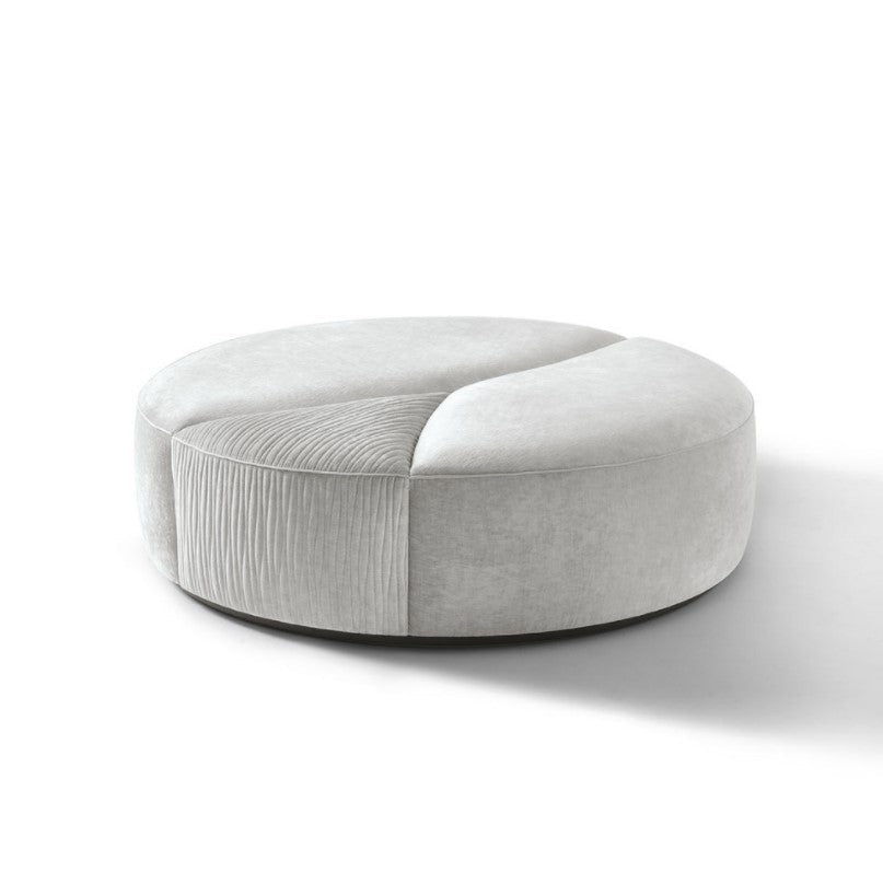 Grand Quilted Round Ottoman