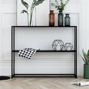 Luxury Metal Console with Wooden Shelves