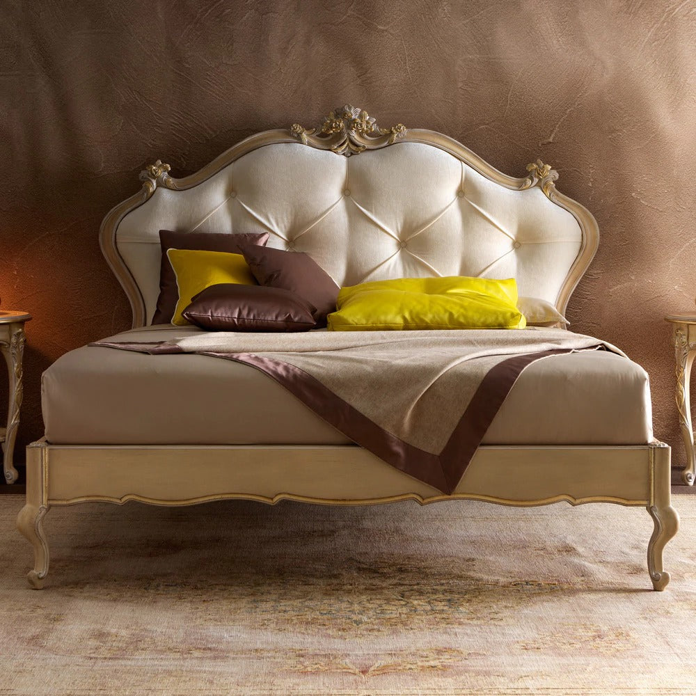 Italian-designed velvet bed