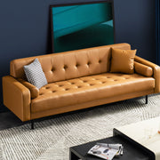 Tufted Three-Seater Leather Sofa