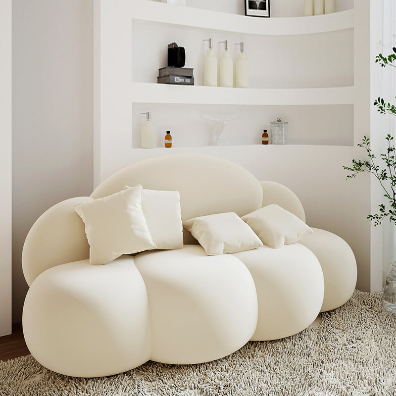 Three-seater cloud-shaped sofa in two different colors