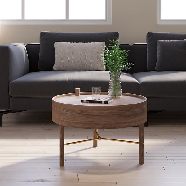 Round Coffee Table with Storage