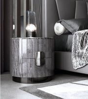 Figured Mowinghi Round Night Table