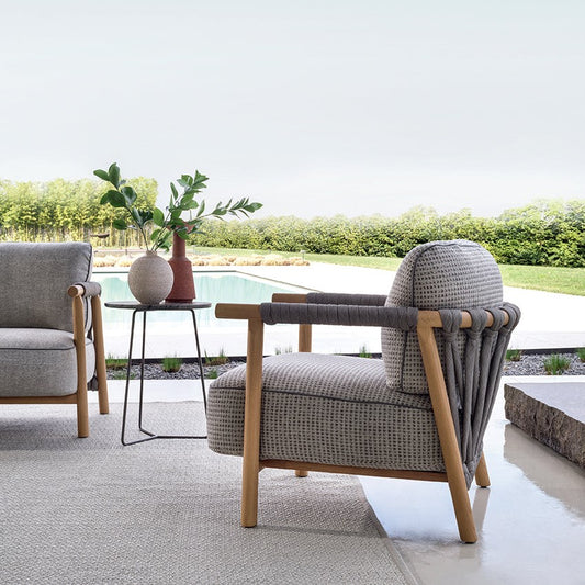 Diamond-Weave Outdoor Armchair