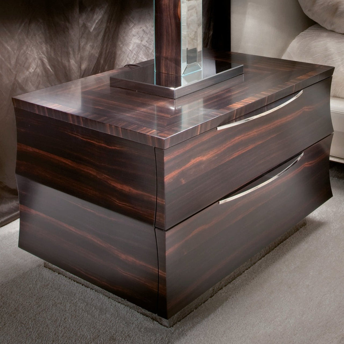 Ebony Makassar Elite Nightstand
