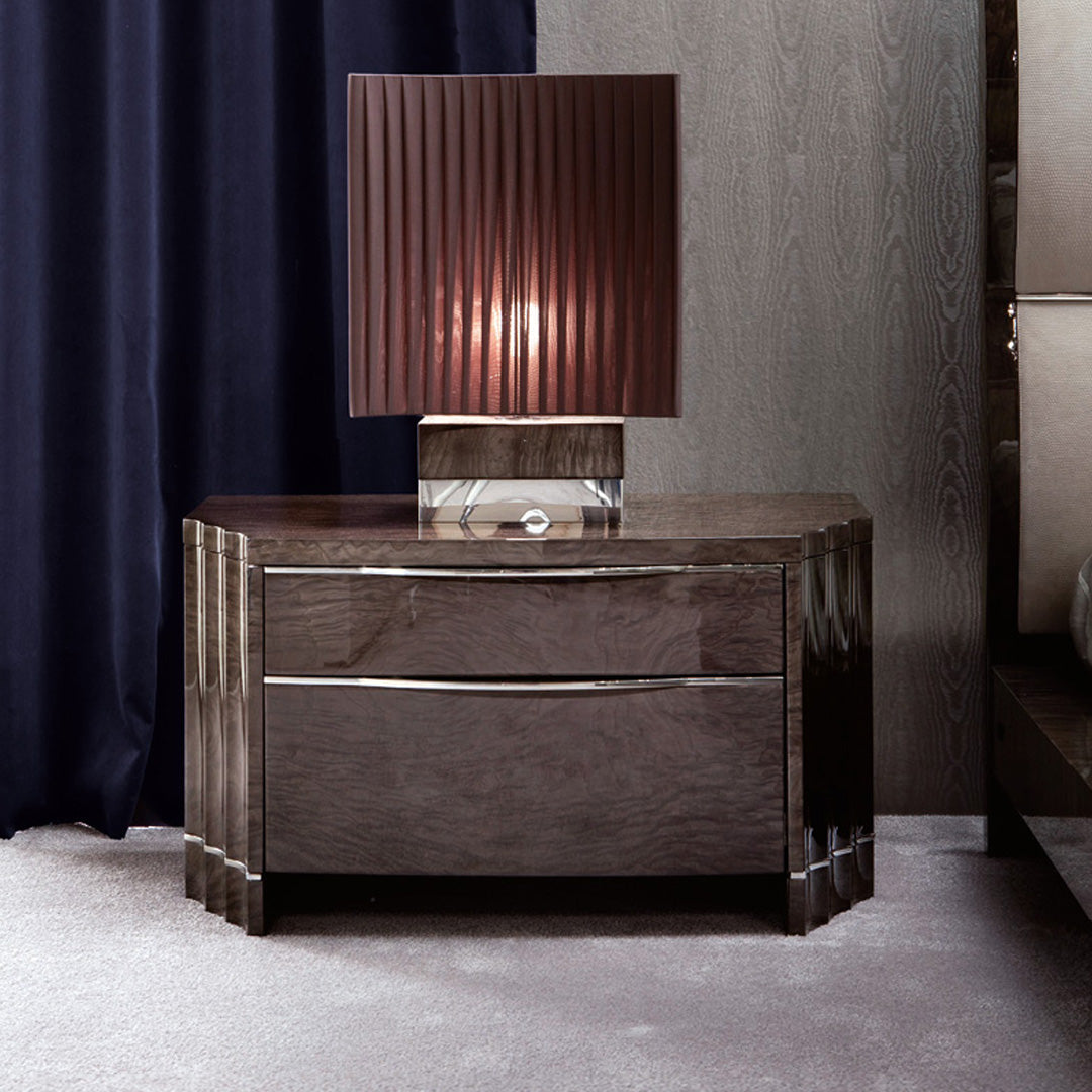 Tamo Burl Modern Classic Bedside Table