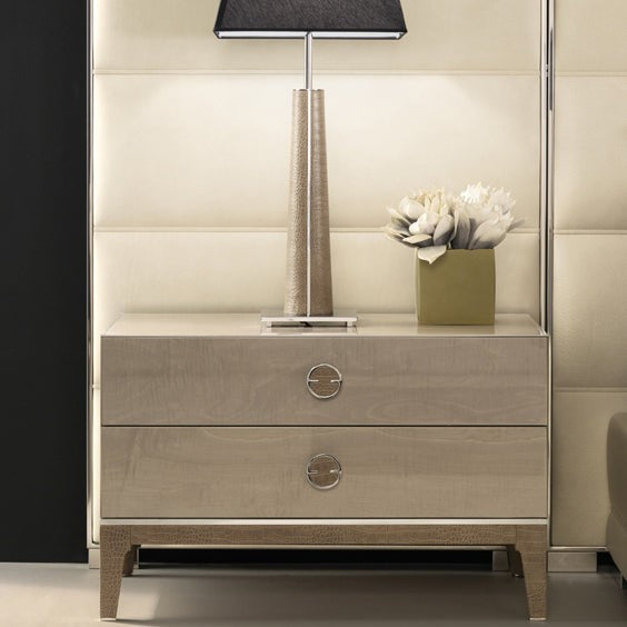 Oyster High-Gloss Bedside Table
