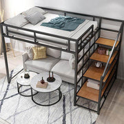 Loft Bed with Storage Stairs – Space-Saving