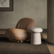 Modern Travertine Side Table