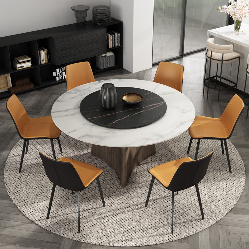 Round Dining Table with Rotating Top