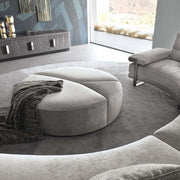 Grand Quilted Round Ottoman
