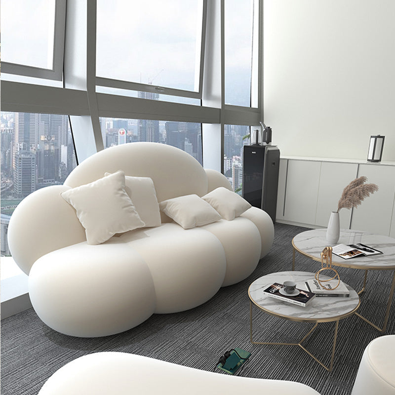 Three-seater cloud-shaped sofa in two different colors
