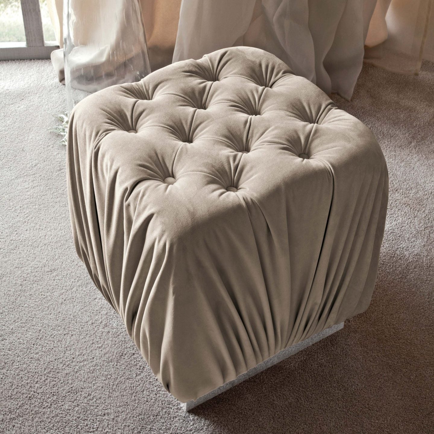 Sunrise Deep-Buttoned Luxury Ottoman